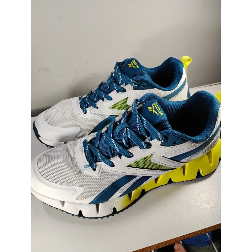Reebok Floatzig 1 Sneaker Men's US 9.5 White Digital Lime Blue Running Shoes
